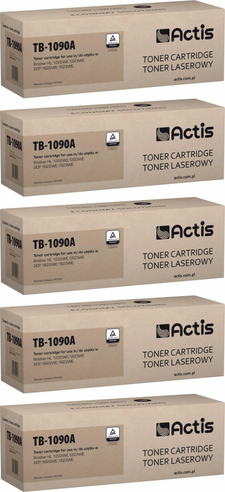 5x Toner Actis TB-1090A (TN-1090), 1500 stron, black (czarny)