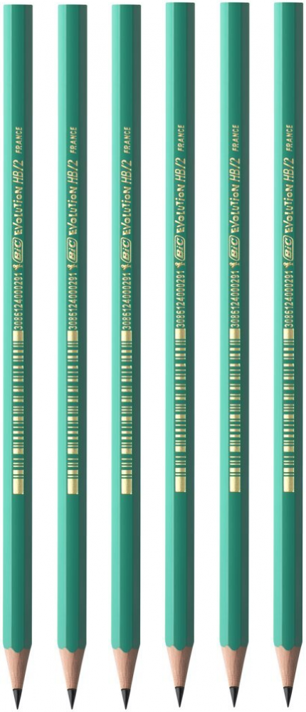 6x ołówek BIC Evolution Original 650, HB, zielony