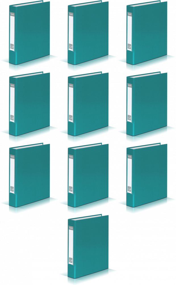 10x Segregator ringowy Vaupe, A5, szerokość grzbietu 40mm, 2 ringi, turkusowy