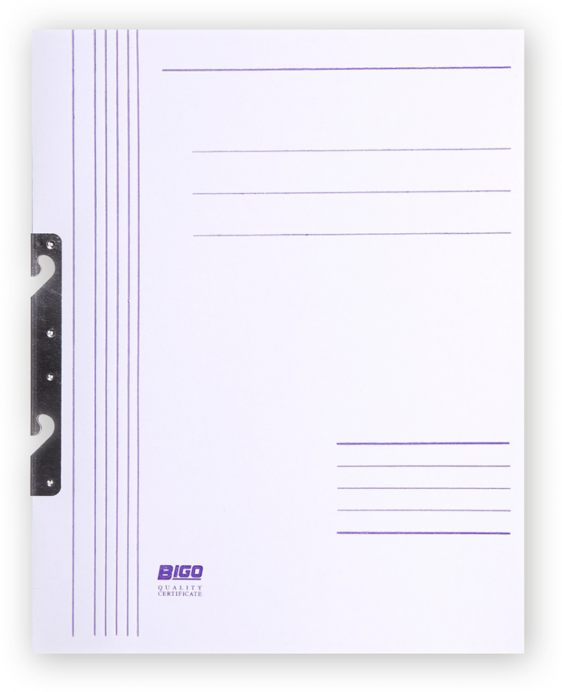Skoroszyt zawieszany kartonowy Bigo, A4, do 350 kartek, 280g/m2, 50 sztuk, biały