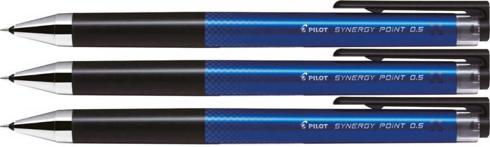 3x Długopis żelowy Pilot, Synergy Point, 0.5mm, niebieski