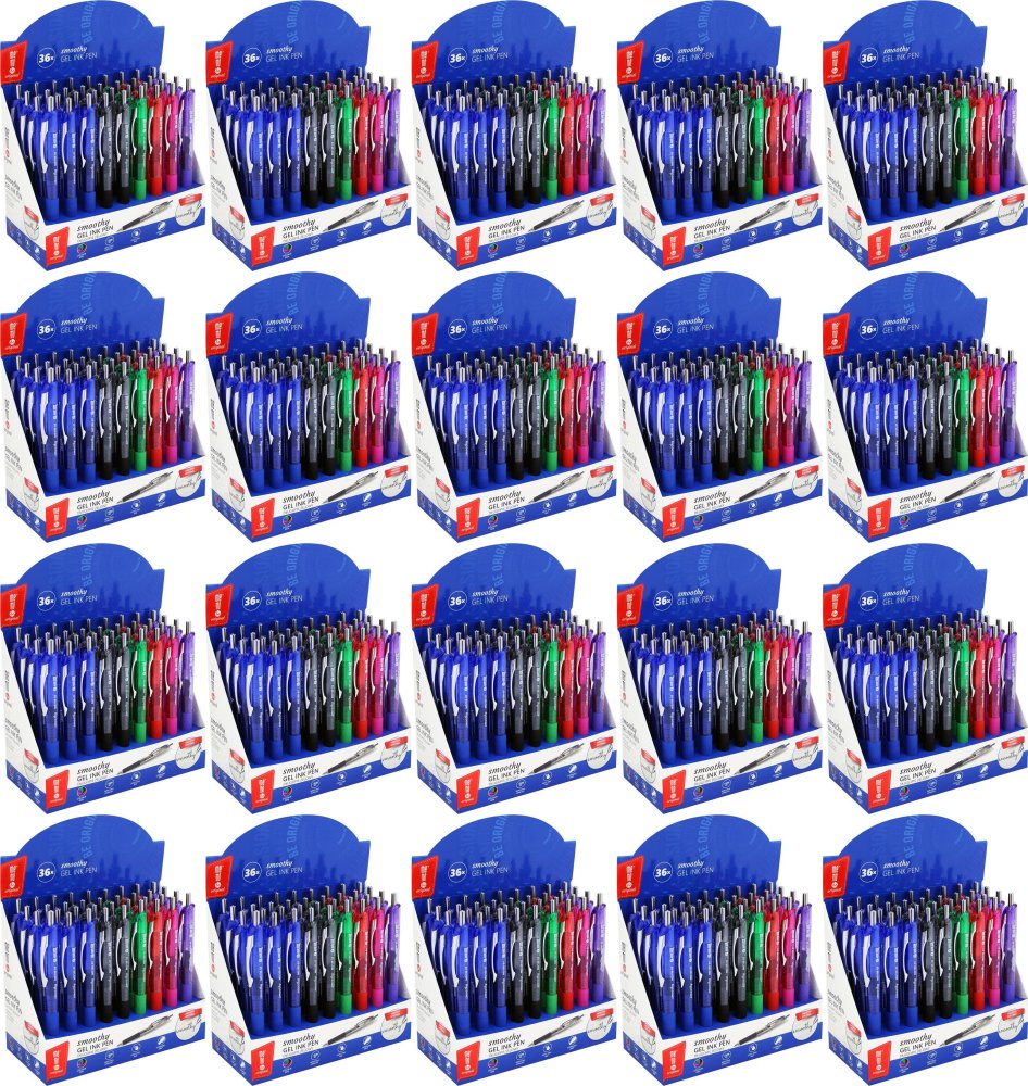 20x Długopis żelowy MemoBe Smoothy, 0.5mm, 36 sztuk, mix kolorów