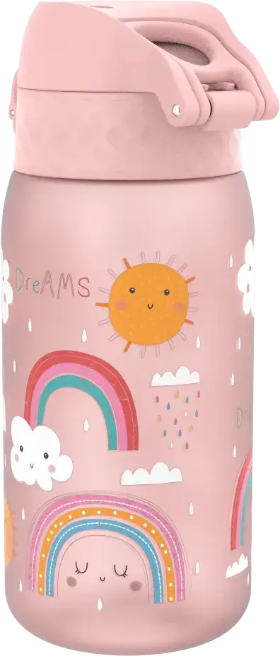 Bidon ION8 Rainbows, recyclon/tritan, 350ml, różowy