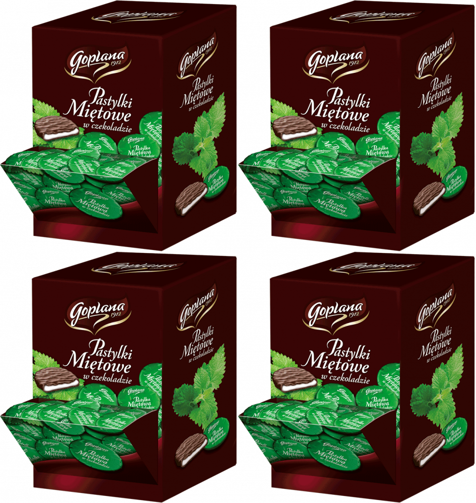 4x Pastylki miętowe Goplana, miętowy w czekoladzie, 2.5kg