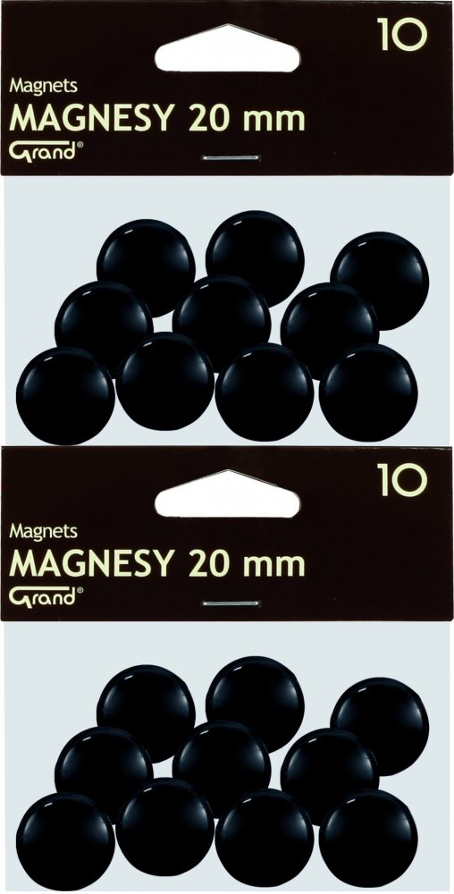 2x Magnesy Grand, 20mm, 10 sztuk, czarny