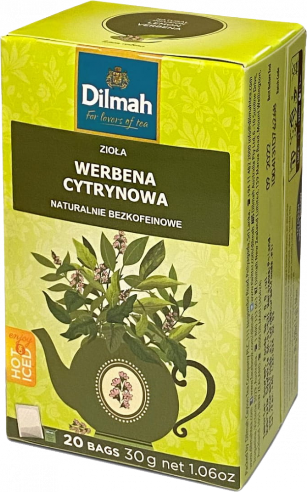 Herbata ziołowa bezkofeinowa w torebkach Dilmah, werbena cytrynowa, 20 sztuk x 1.5g