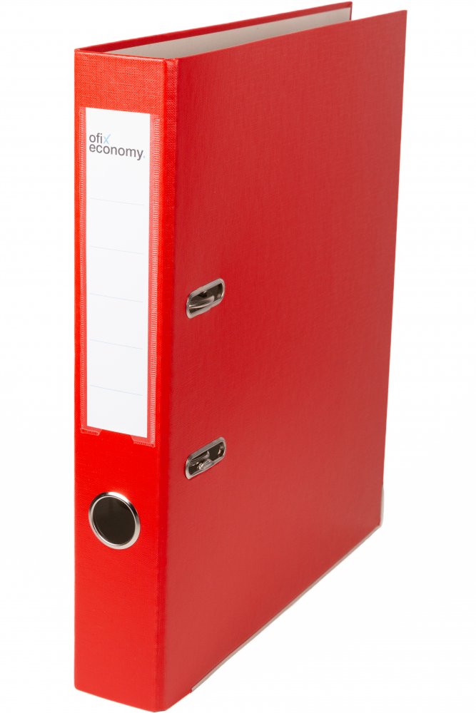 Segregator A4 Ofix Economy, 50mm, do 350 kartek, czerwony