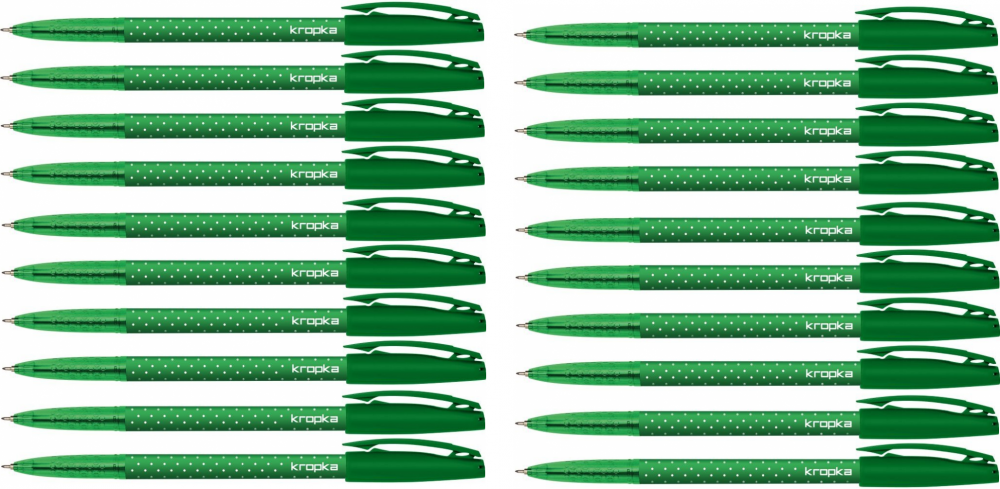 20x Długopis Rystor, Kropka, 0.5mm, zielony
