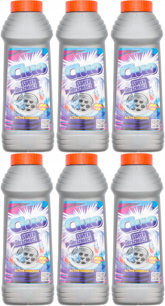 6x Udrażniacz do rur Cluo, granulki, 500g