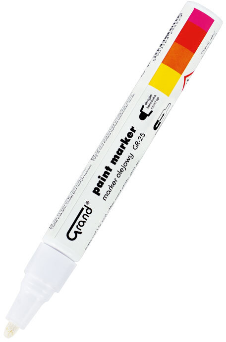 Marker olejowy Grand, GR-25, okrągła, 1.8mm, biały