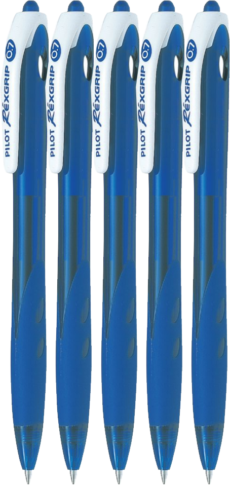 5x Długopis automatyczny Pilot, Rexgrip Begreen, 0.7mm, niebieski