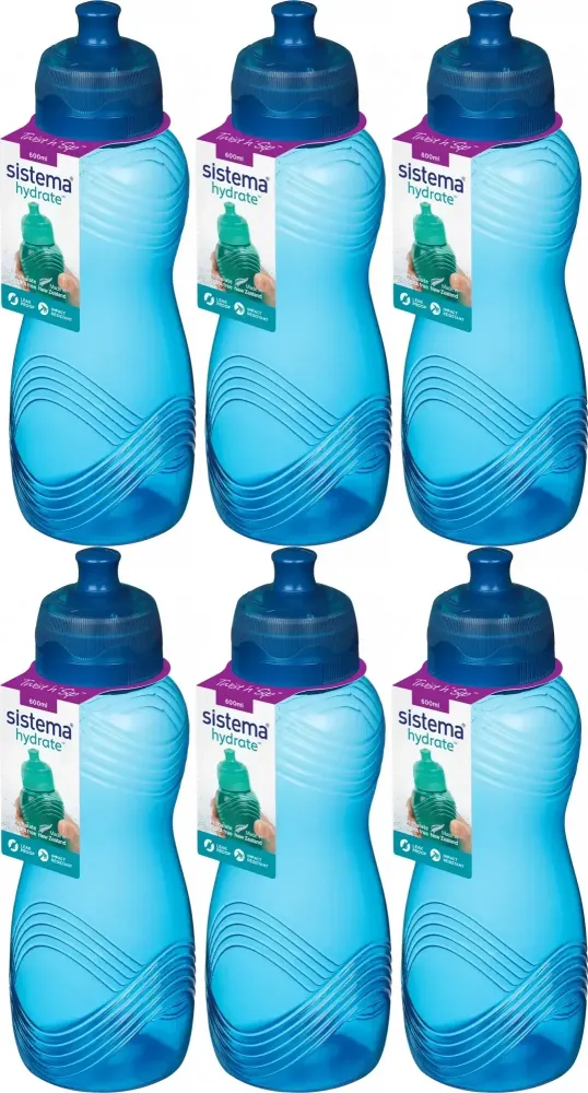 6x Bidon Sistema Wave, 600ml, mix kolorów