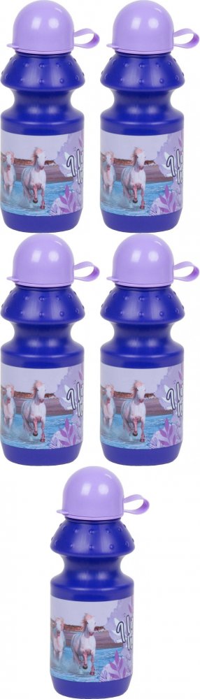 5x Bidon na wodę Derform K Konie 25, 330ml, fioletowy