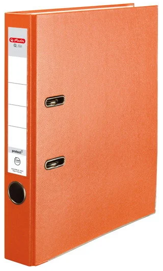 Segregator A4 Herlitz Q.file, 80mm, pomarańczowy