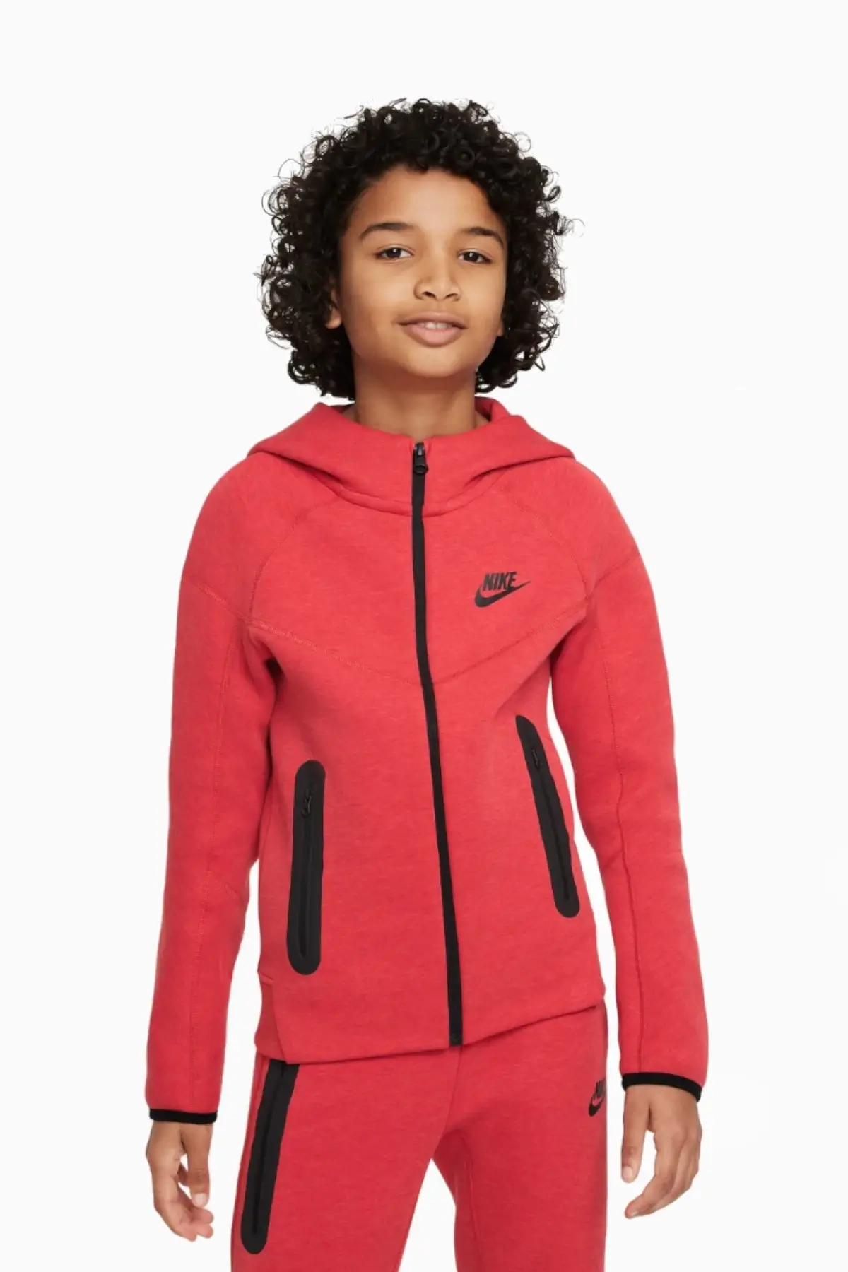 Bluza z kapturem Nike Sportswear Tech Fleece Junior - Czerwony