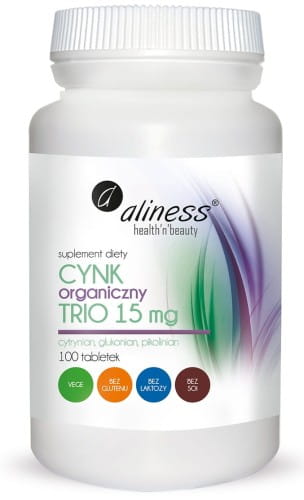 Cynk Organiczny Trio 15 mg 100 tab. Aliness