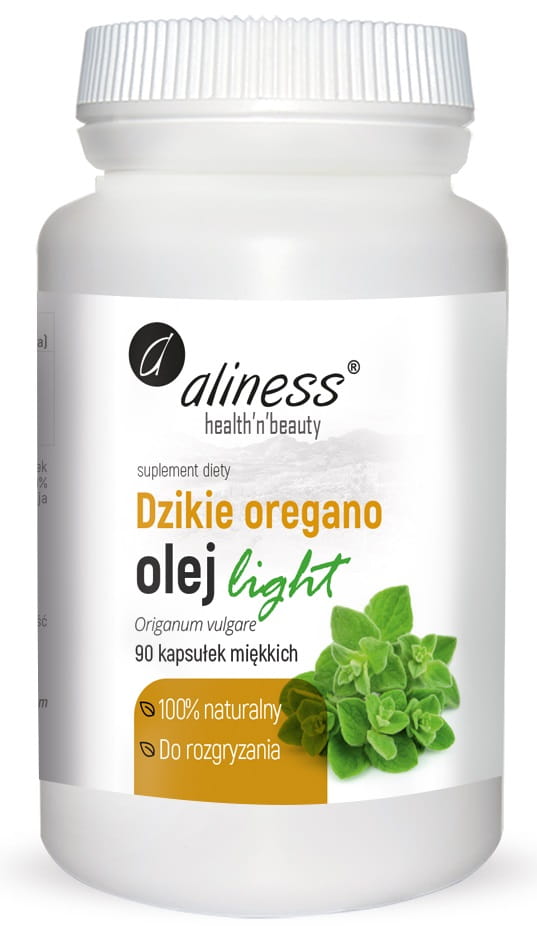 Dzikie Oregano olej light do rozgryzania 100% naturalny 90kaps. miękkich Aliness