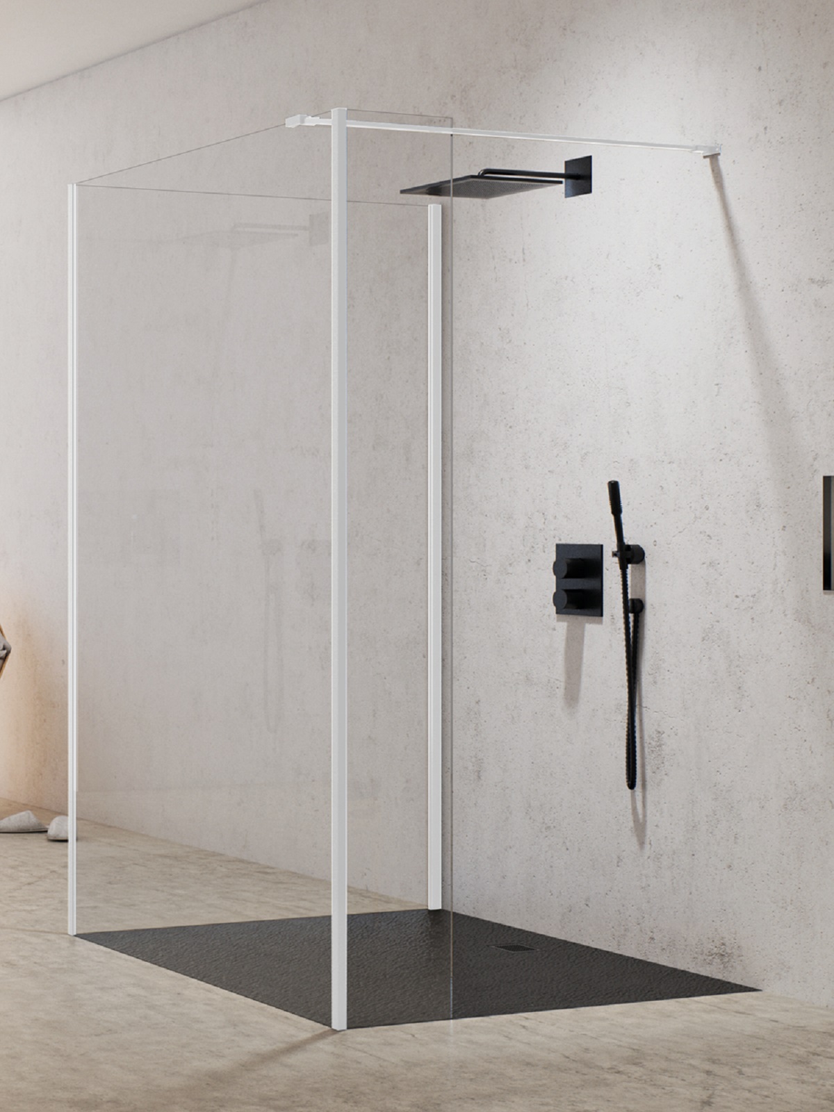 New Trendy New Modus White ścianka prysznicowa walk-in 120 cm biały mat/szkło przezroczyste EXK-2266