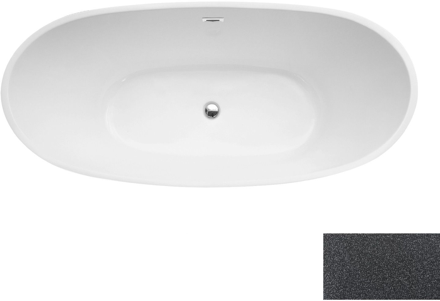 Besco Ayla Glam wanna wolnostojąca 170x80 cm biały połysk/grafit/biały #WAS-170-AYGB