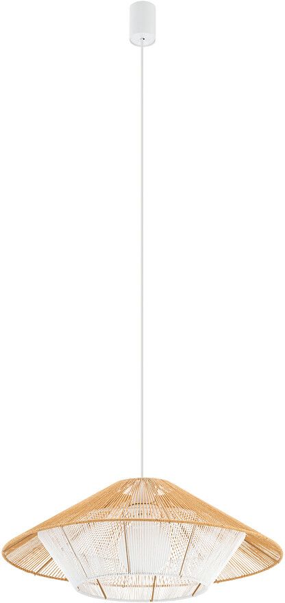 Nowodvorski Lighting Japandi lampa wisząca 1x25 W biała-drewno 11156