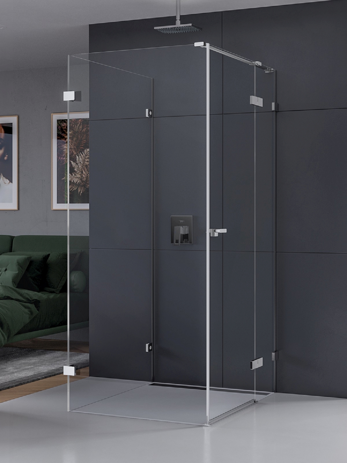 New Trendy Eventa kabina prysznicowa 100x90 cm prostokątna prawa chrom/szkło przezroczyste EXK-4606