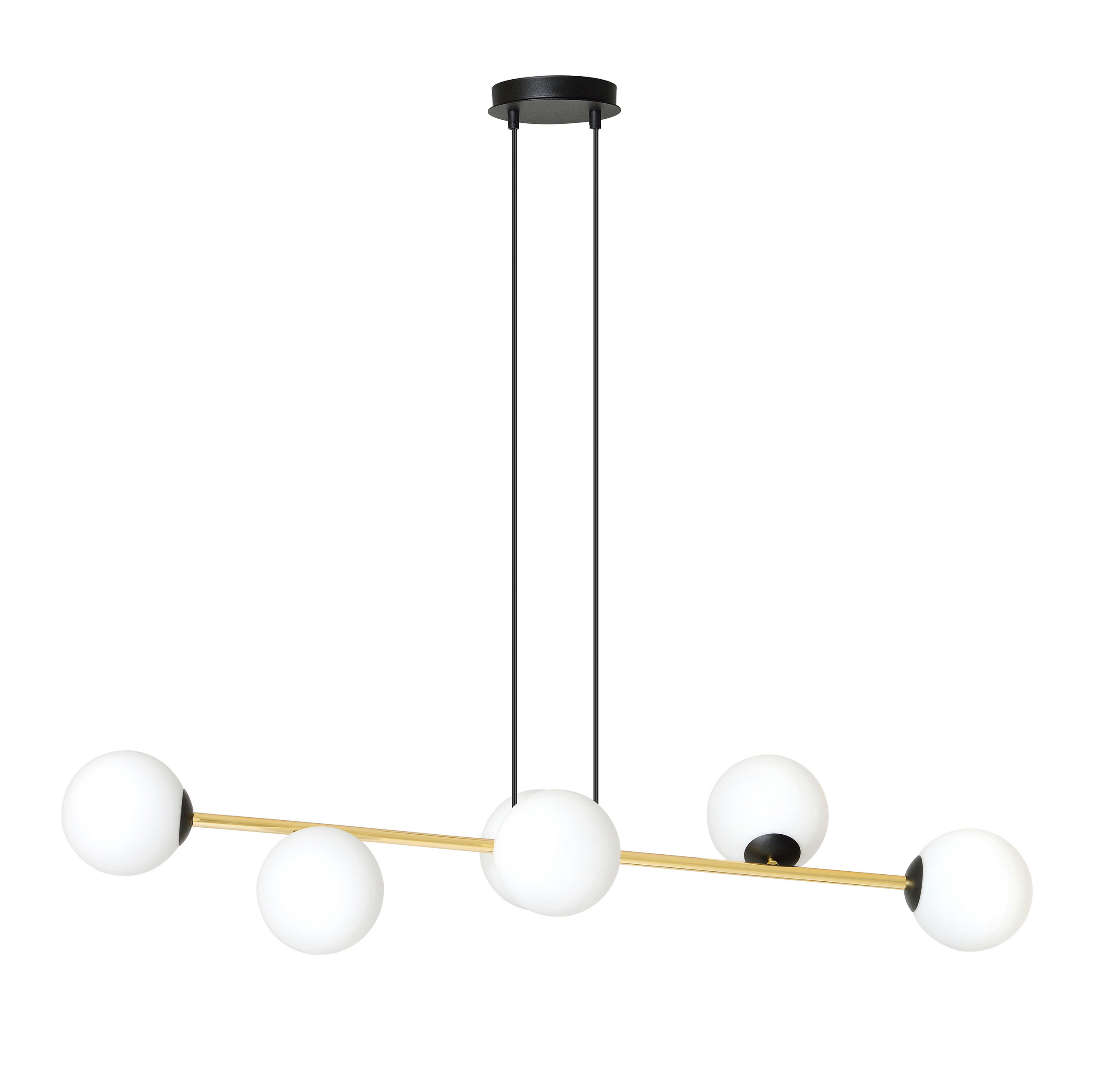 Emibig Gravity lampa wisząca 6x10W czarny/złoty/opal 1241/6