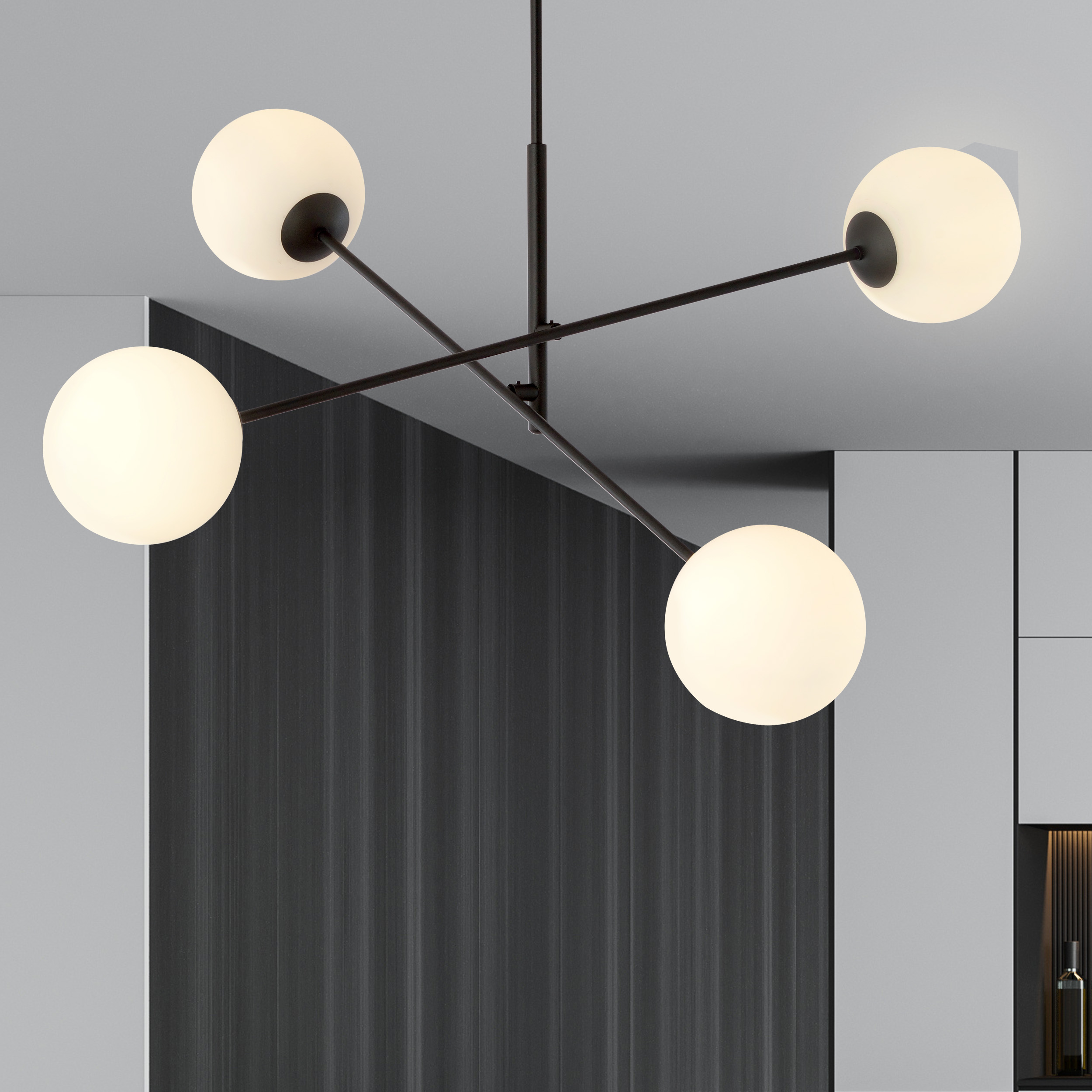 Emibig Linear lampa podsufitowa 4x10 W biała-czarna 1169/4