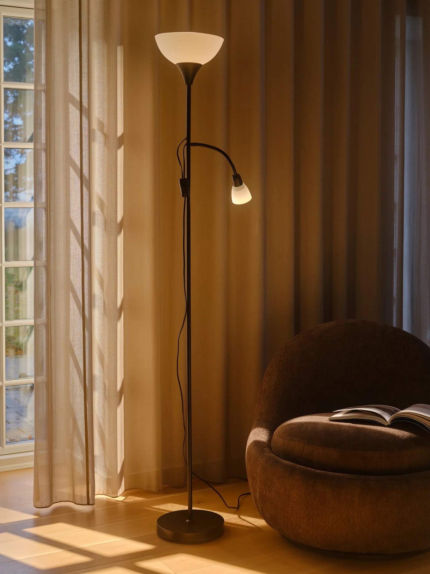 Nordlux Lauria lampa stojąca 1x40 W 1x15 W czarna 2512554003