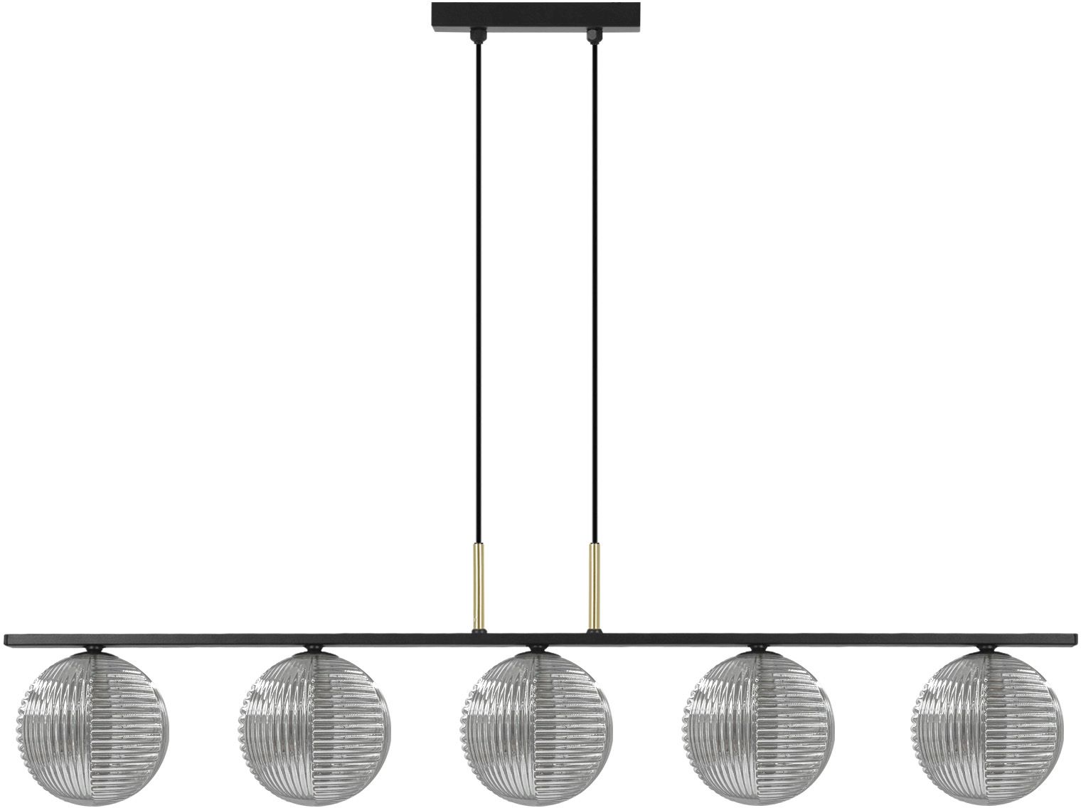 Kaja Fado lampa wisząca 5x10 W czarna-złota-grafitowa K-5693