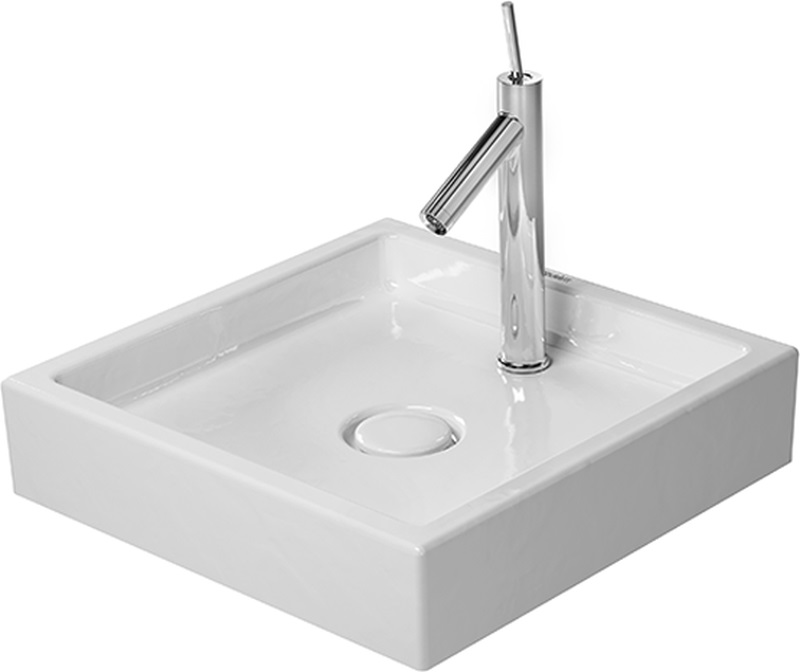Duravit Starck 1 umywalka 47 cm nablatowa kwadratowa WonderGliss biała 03874700281