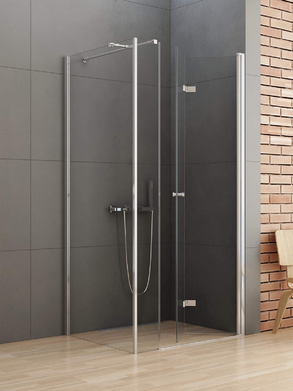 New Trendy New Soleo kabina prysznicowa 110x80 cm prostokątna prawa chrom połysk/szkło przezroczyste K-0383