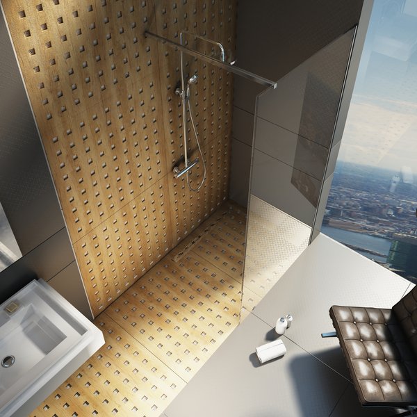 Ravak Walk-In Wall ścianka prysznicowa 100 cm wolnostojąca polerowane aluminium/szkło przezroczyste GW9WA0C00Z1