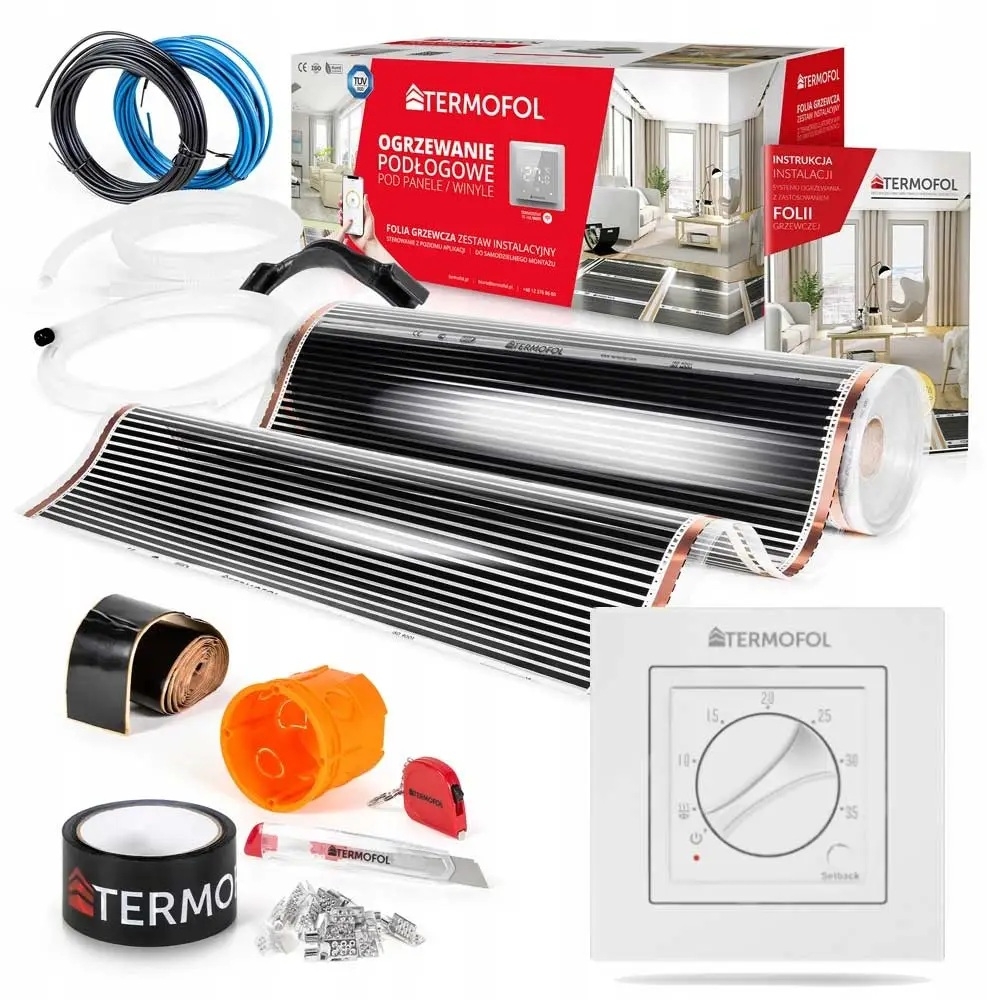 Termofol TF folia grzewcza 24 m2 80W/m2 z akcesoriami i termoregulatorem TF-H3 białym TF310.80.H3.240