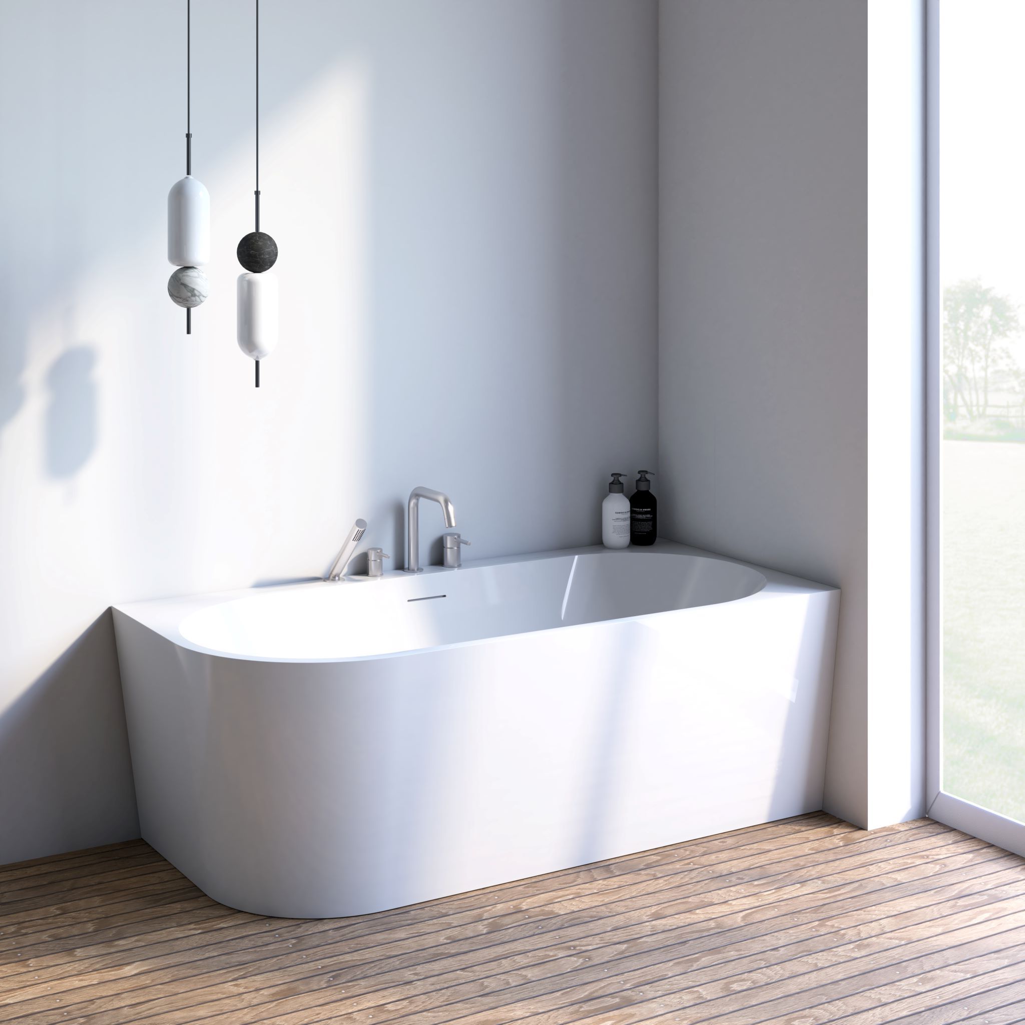 Oltens Hulda wanna narożna 160x75 cm prostokątna biała 11002000 - Wysyłka w 24h