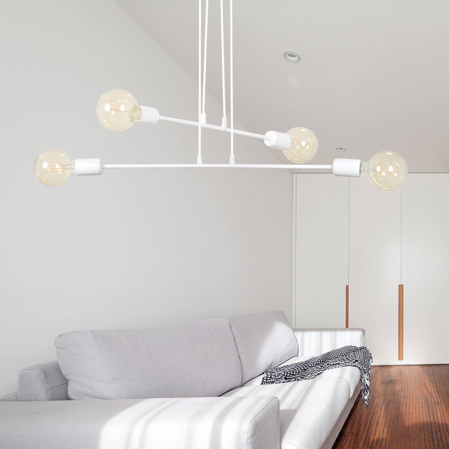 Emibig Multipo lampa wisząca 4x15 W biała 697/4