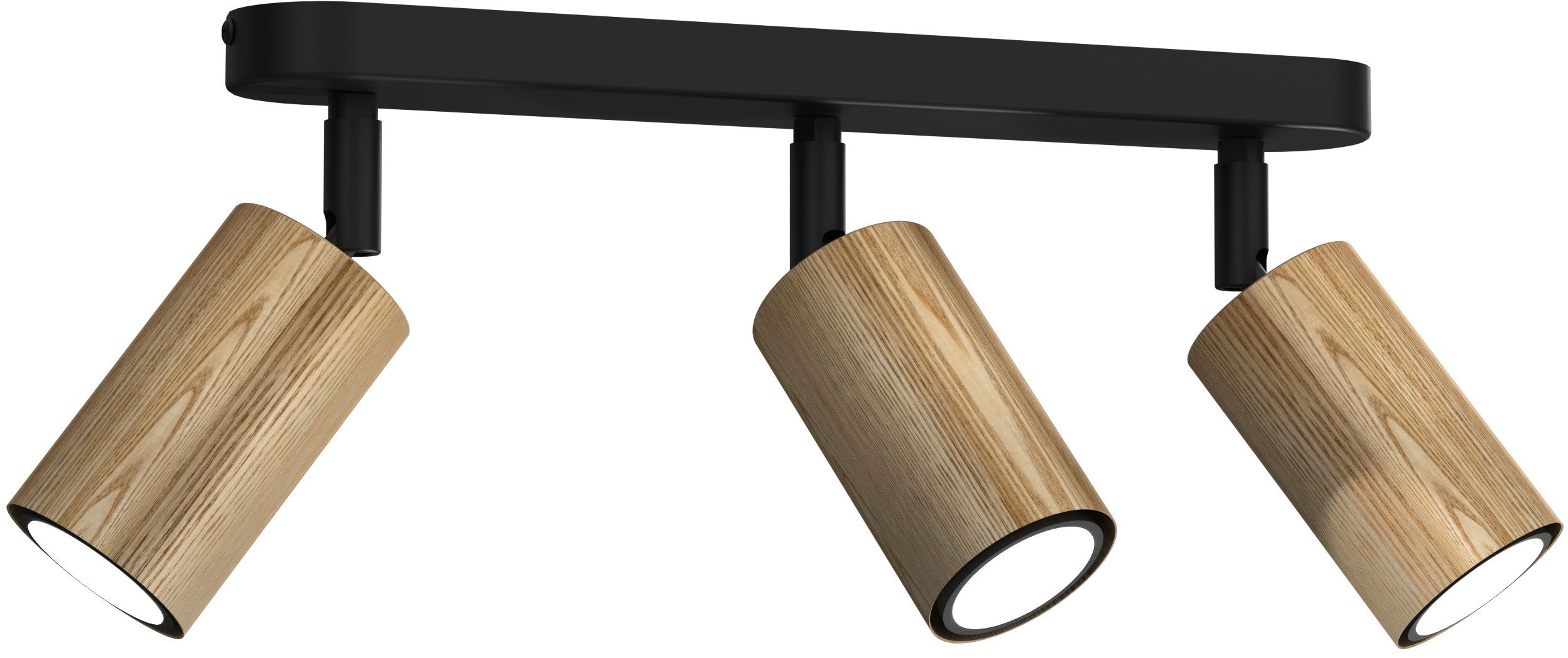 Luminex Nisse lampa podsufitowa 3x8W czarny/drewno 7051