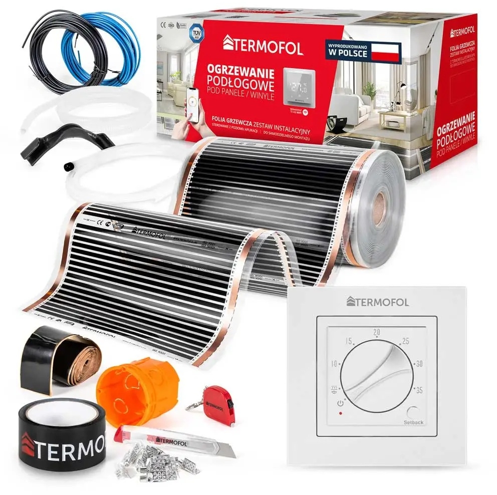 Termofol TF folia grzewcza 18 m2 80W/m2 z akcesoriami i termoregulatorem TF-H3 białym TF305.80.H3.180