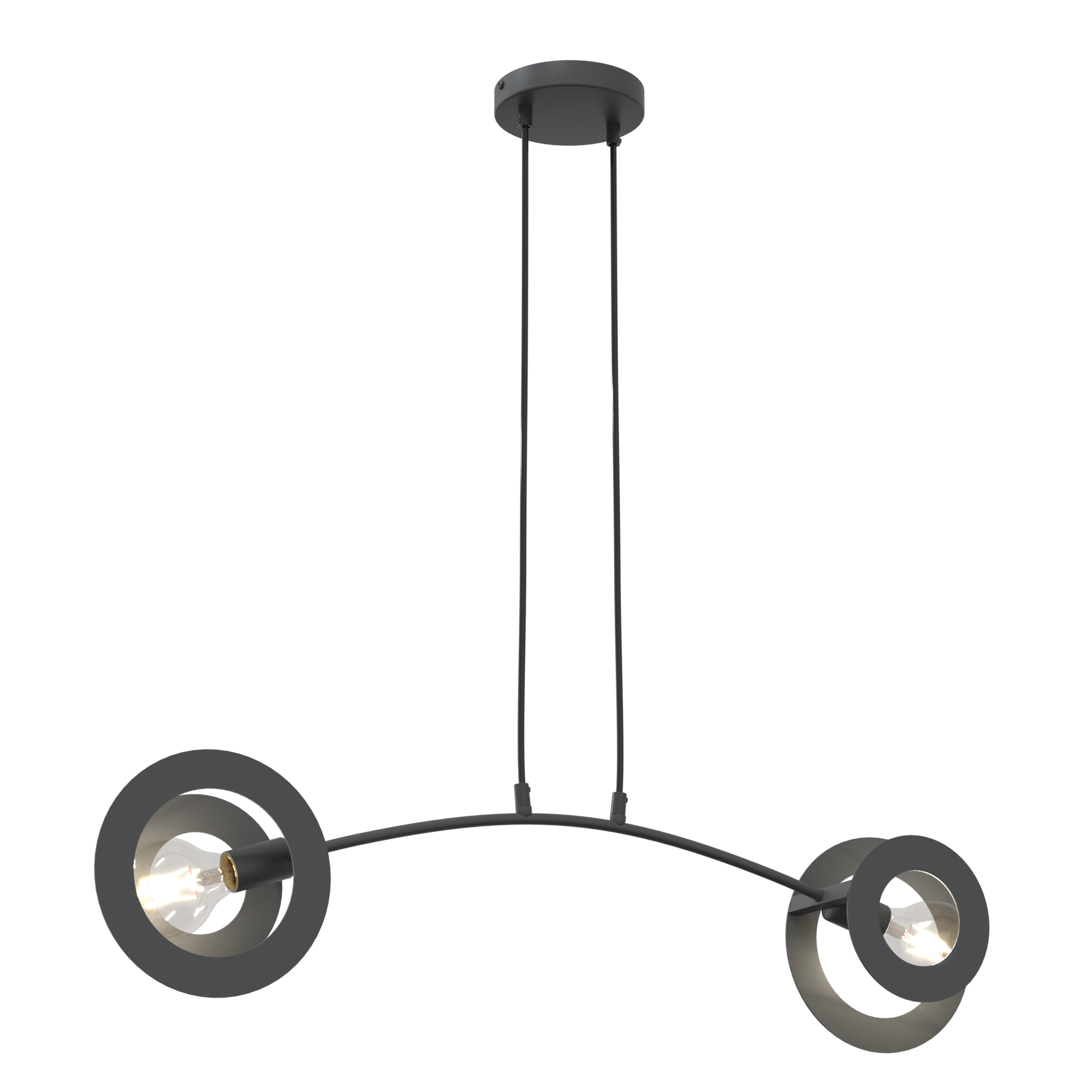 Emibig Euforia lampa wisząca 2x15 W czarna 1413/2