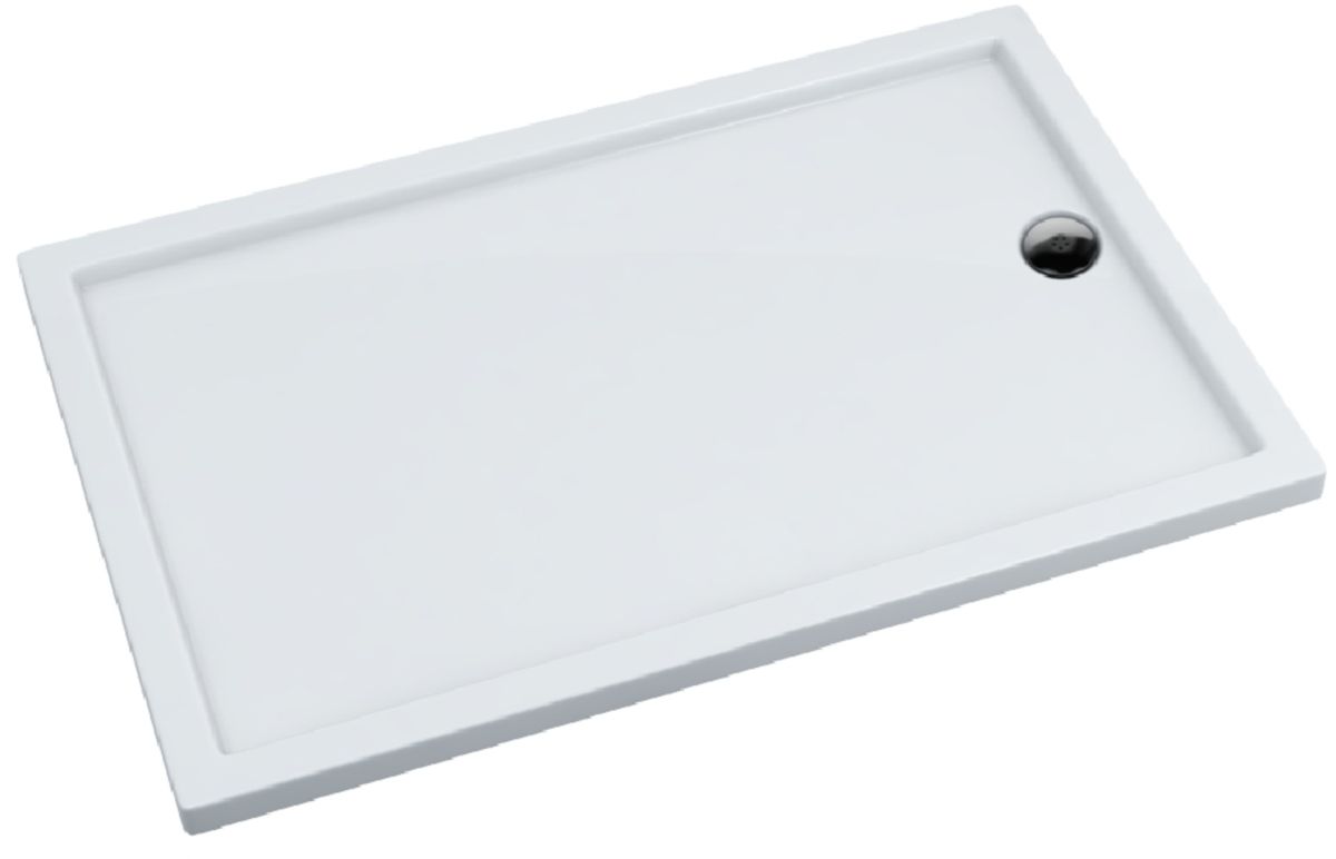Schedpol Corrina New brodzik 120x80 cm prostokątny kompozyt Stonicryl biały 3.4938
