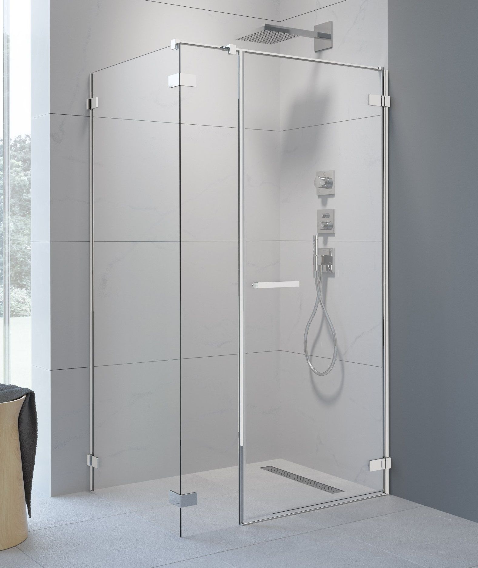 Radaway Arta KDS I ścianka prysznicowa 40 cm chrom+/szkło przezroczyste 1386102-03-01