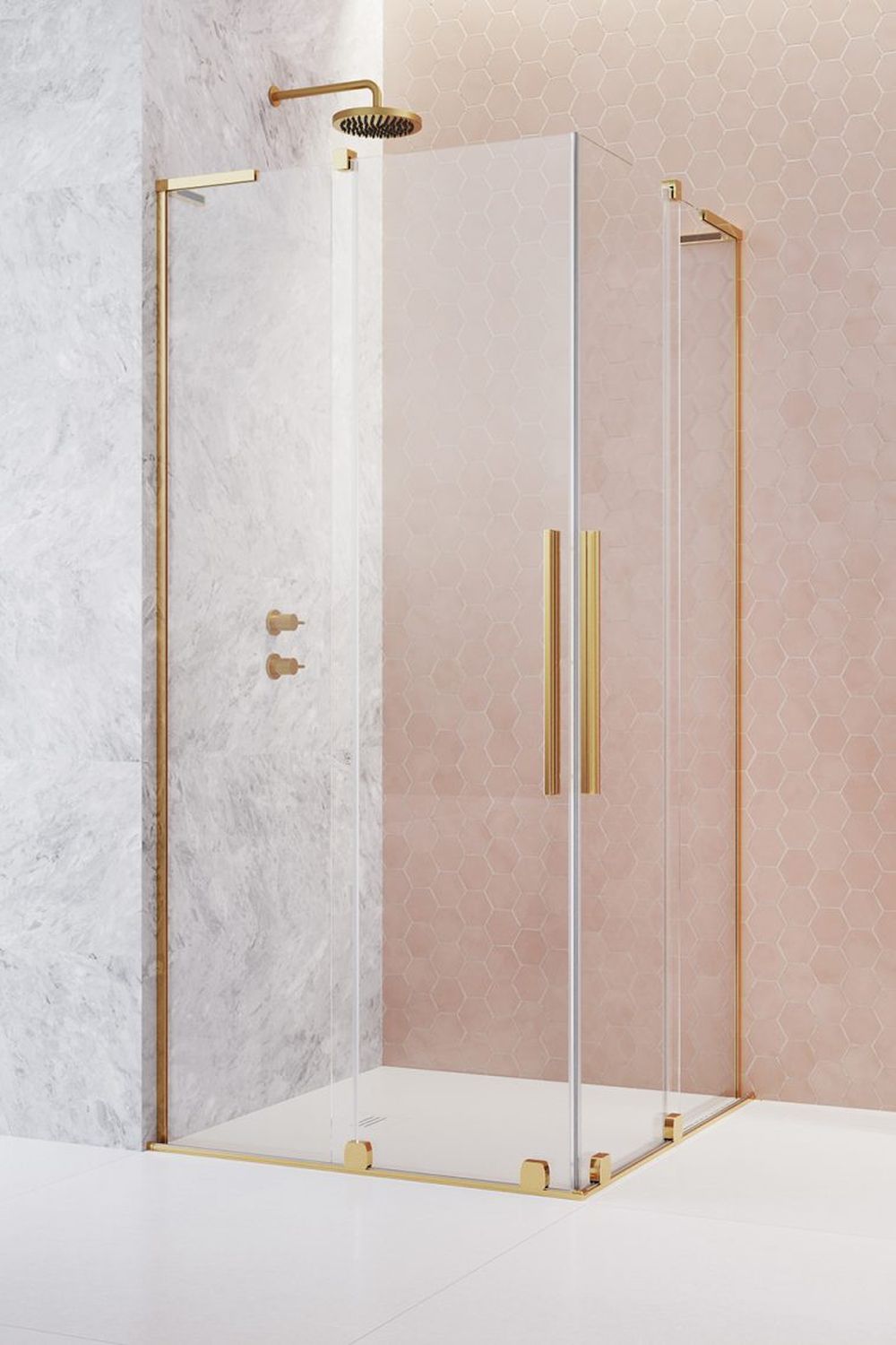 Radaway Furo SL Gold KDD kabina prysznicowa część lewa 80x80 cm kwadratowa 10305080-09-01L