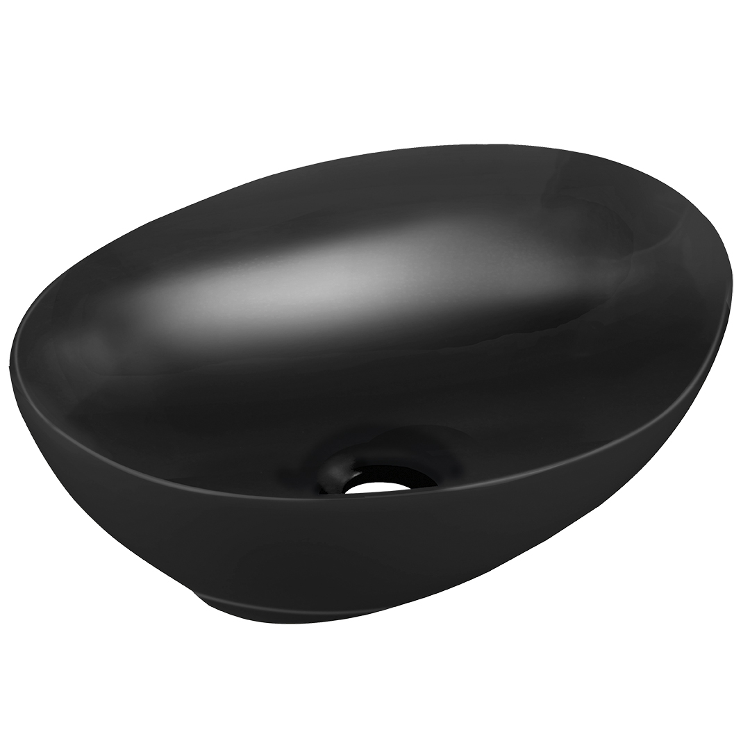 Laveo Desna umywalka 41x33 cm nablatowa owalna czarny mat VUDB241 - Wysyłka w 24h