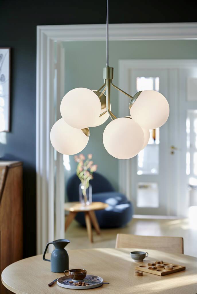 Nordlux Ivona lampa wisząca 6x28W mosiądz/biały 2112163035