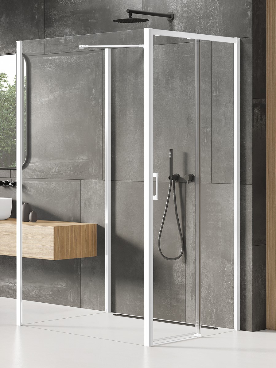 New Trendy Prime White kabina prysznicowa 120x120 cm prawa biały mat/szkło przezroczyste K-1575