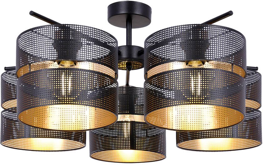 Kaja Malavi lampa podsufitowa 5x15 W czarna-złota K-5503
