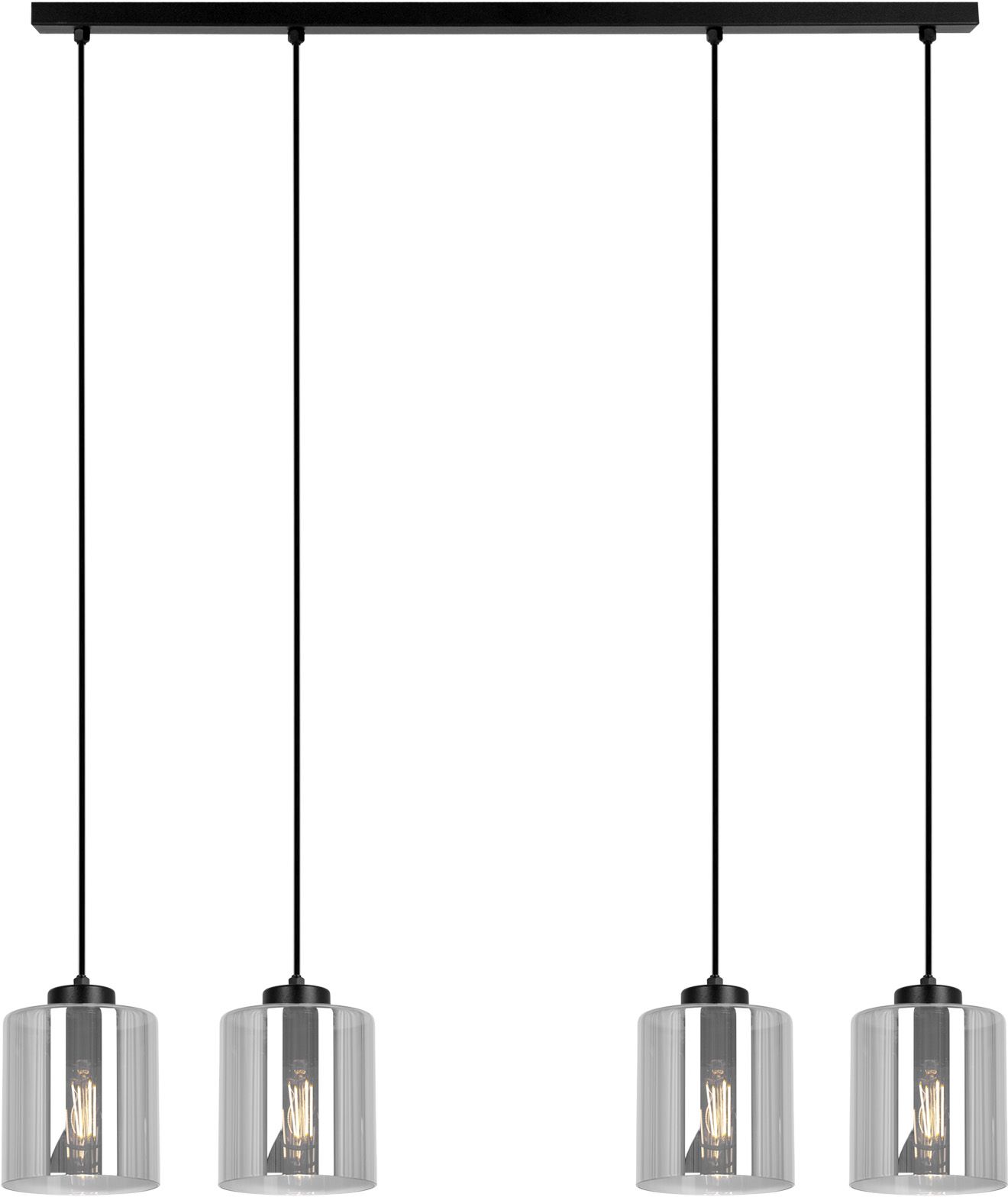 Kaja Miri lampa wisząca 4x15 W czarna-grafitowa K-5576