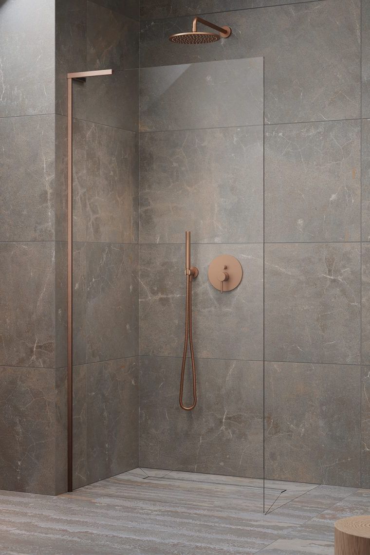 Radaway Modo SL Brushed Copper II ścianka prysznicowa 55 cm miedź szczotkowana/szkło przezroczyste 10319055-93-01L