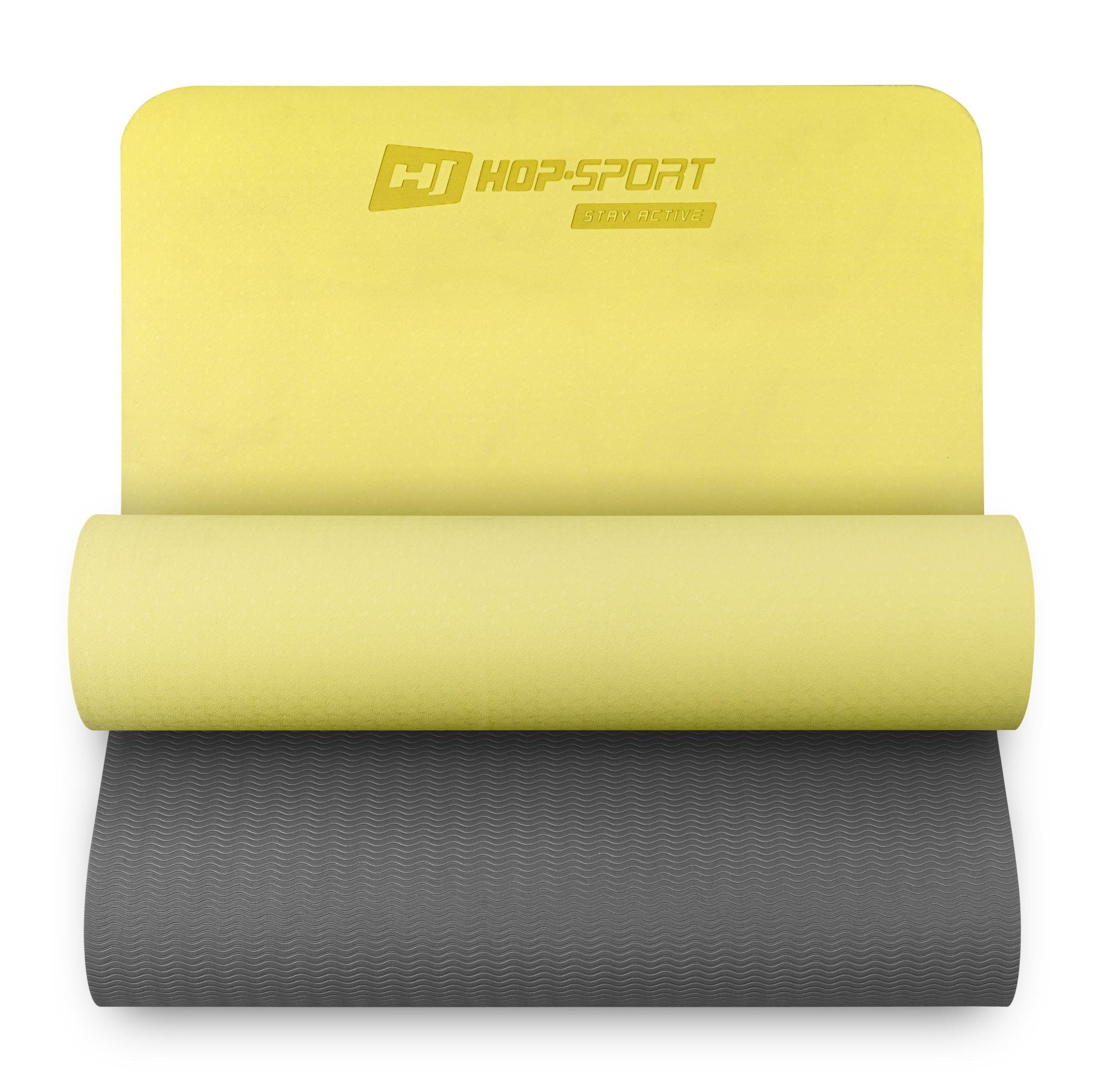 Mata fitness TPE 0,6cm żółto/szara