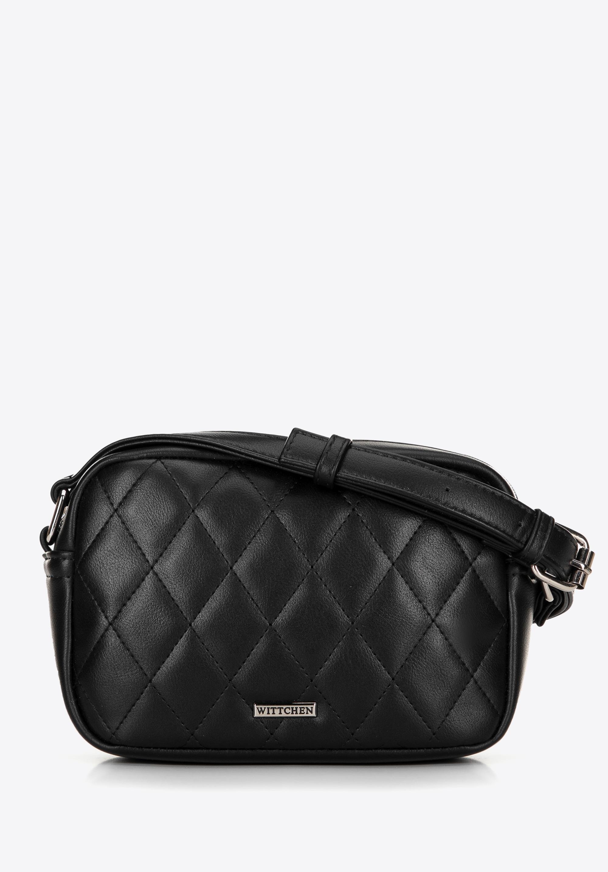 Damska torebka crossbody z imitacji skóry czarna