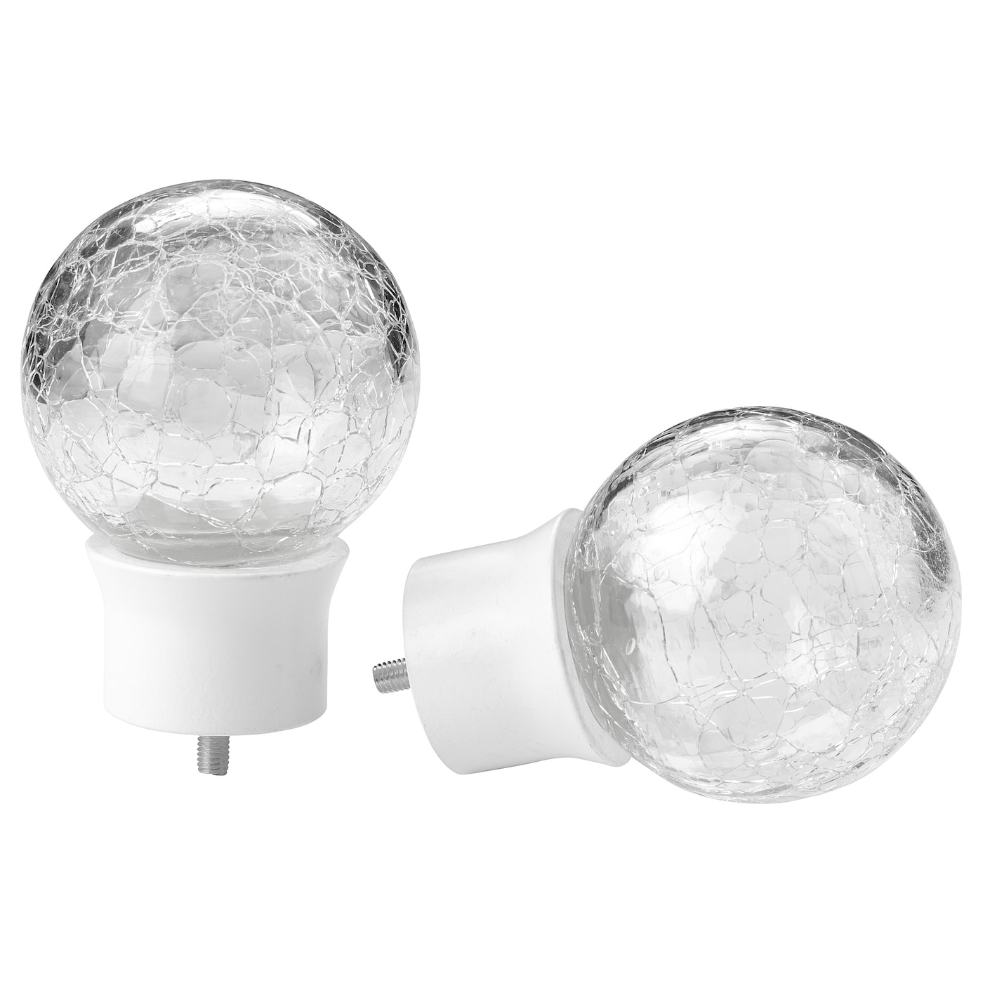 IKEA INSEKTSMAL końcówki, 1 para, biały/szkło, Średnica: 6 cm